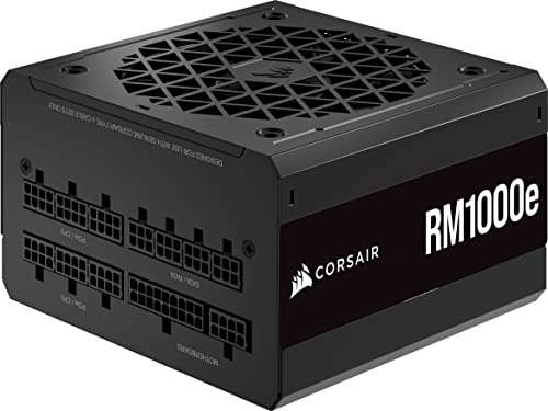 Corsair RM1000e (2023) Fully Modular Low-Noise ATX PSU - ATX 3.0 & PCIe 5.0 Compliant - 105°C-Rated Capacitors - 80 PLUS Gold Efficiency