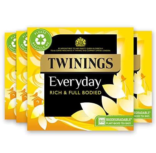 Twinings Everyday Tea 320 Tea bags (Multipack of 4 x 80 Tea bags) £5.22 at Amazon
