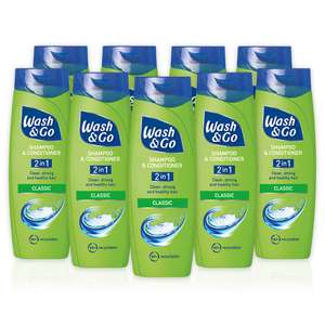 9 x Wash & Go 2 in 1 Classic Shampoo and Conditioner 200ml 9 bottles (£7.65 with max s&s)