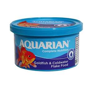 AQUARIAN Complete Nutrition Goldfish Food Flakes, 25g (Or S&S £1.80)
