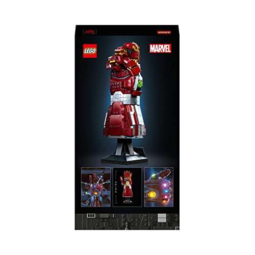 LEGO 76223 Marvel Nano Gauntlet, Iron Man Model with Infinity Stones