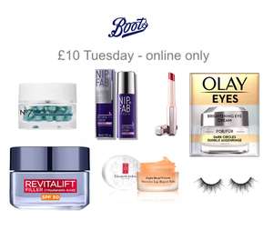 £10 Tuesday - Olay, No7, Revitalift Elizabeth Arden, Fenty & More + Free Click and collect over £15 (otherwise £1.50) - @ Boots