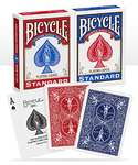 Bicycle Standard index Playing Cards, 2 Decks, Red & Blue, Air Cushion Finish, Professional, Superb Handling & Durability £3.99 @ Amazon
