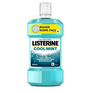 Listerine Cool Mint/Fresh Burst Mouthwash 600 ml £2.40 (£2.16 With S&S + 15% first order Voucher) @ Amazon