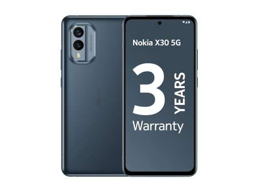 Nokia X30 5G Smartphone, Blue or White 6GB RAM, 128GB ROM, 6.43” FHD+ AMOLED Display, 90Hz refresh rate, 3 yrs warranty £299.99 @ Amazon