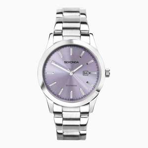 Sekonda Taylor Ladies Watch With Stainless Steel Bracelet & Pale Purple Dial W/Code
