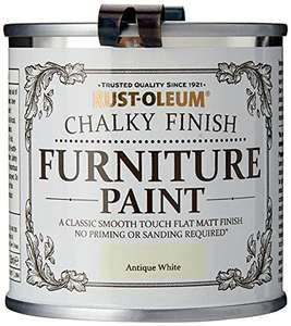 Rust-Oleum AMZ0013 Chalky Furniture Paint Antique White 125ml (Duck Egg Chalk White and Graphite Also Available) £2.50 @ Amazon