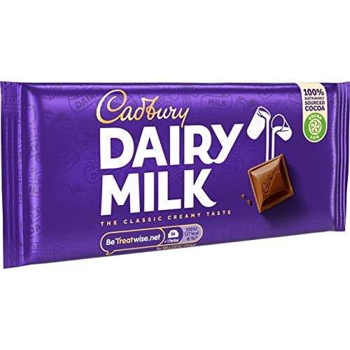 Cadbury Dairy Milk Chocolate 95g bar £1.07 / £1.02 via sub and save @ Amazon
