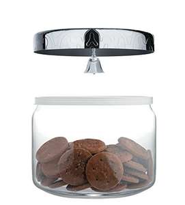 Alessi "Dressed Cookie Jar in Glass Lid in 18/10 Stainless Steel Mirror Polished With Bell And Relief Decoration, Silver £57.04 @ Amazon