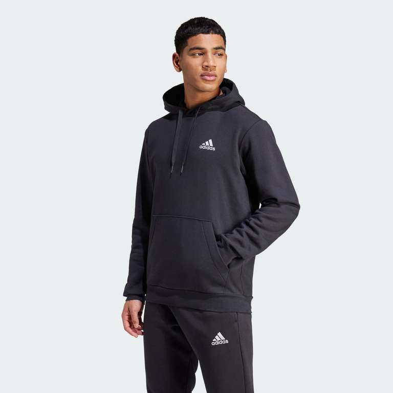 adidas Mens Essentials Fleece Hoodie - Black - XL