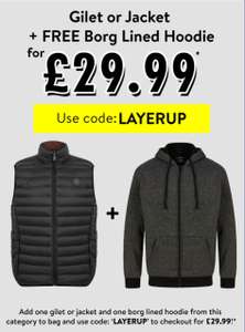 Gilet or Jacket + (Free) Borg Lined Hoodie for £29.99 with code + £1.99 delivery at Tokyo Laundry Shop