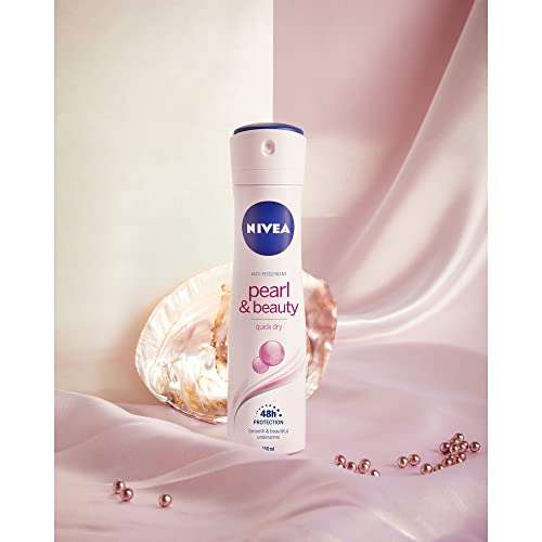 NIVEA Pearl & Beauty Anti-Perspirant Deodorant Spray (150ml) S&S £1.19