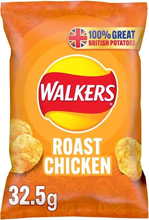 Walkers Roast Chicken Crisps Box, 32.5 g (Case of 32) £12.13 @ Amazon