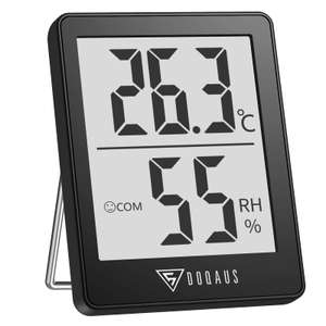 Digital Room Thermometer, Mini Hygrometer Indoor Thermometer Ambient Temperature Monitor & Humidity Meter, (Black) sold by DOQAUS-Direct/FBA