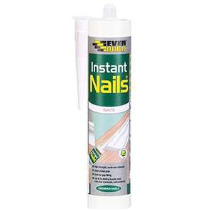 Everbuild Instant Nails High Strength Solvent Free Gap Filling Multi Use Adhesive White 290 ml £1.95 Each (Minimum Order 2) £3.90 @ Amazon