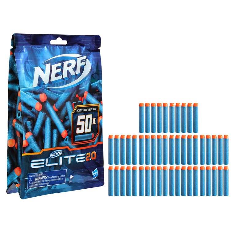 Nerf Elite 2.0 50-Dart Refill Pack - Includes 50 Official Nerf Elite 2.0 Darts, Compatible With All Nerf Elite Blasters