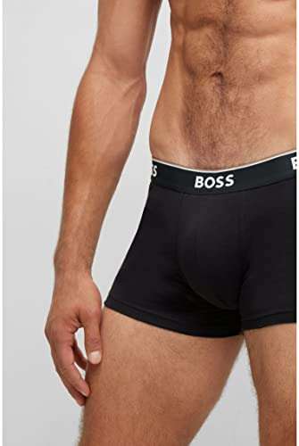 BOSS Mens Trunk 3P Power Three-pack of logo-waistband trunks in stretch cotton - Size S Only - £11.05 @Amazon