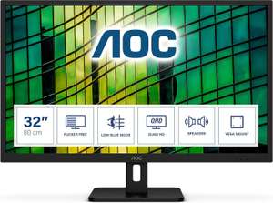 AOC Q32E2N Monitor - 31.5 Inch IPS QHD Freesync 75Hz w.code at Ebuyer Express Shop