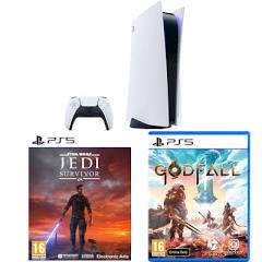 PlayStation 5 Console + Star Wars Jedi: Survivor + Godfall+ £5 Voucher Using Click and Collect - £524.98 + £4.99 Delivery @ Game