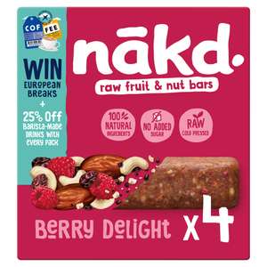 Nakd bars4x35g £2 each eg Cocoa Orange Fruit & Nut Bars, Blueberry Muffin Fruit & Nut Bars,Variety Pack Fruit & Nut Bar @ Sainsbury's
