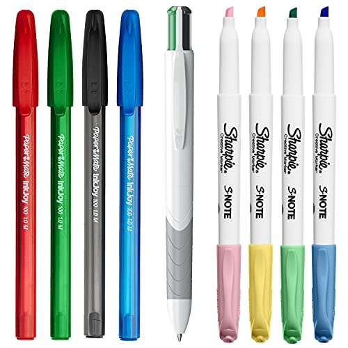 Paper Mate & Sharpie Pens Set, Ballpoint Pens, Highlighters, Mechanical Pencils & Correction Tape, Perfect for School & Office, 23 Count