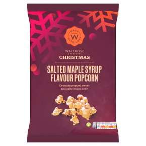 Waitrose Christmas Salted Maple Syrup Flavour Popcorn 100g