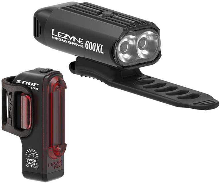 Lezyne Micro Drive 600XL Strip Bike Light Set