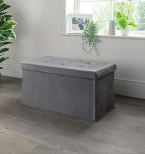 Long Charcoal Velvet Storage Ottoman £11 - Free Collection @ George (Asda)
