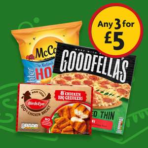3 for £5 on Goodfellas Pizza / Birds Eye / Pukka / McCain / Linda McCartney @ Morrisons