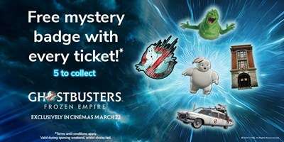 Ghostbusters: Frozen Empire - Get a free pin badge (£1 online booking fee)