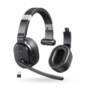 TECKNET Bluetooth Headset Over Ear Noise Cancelling with 3 EQ Modes (with code)