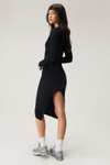 Nastygal Seamless Long Sleeve Dress In Black / Slate Blue, Size S/M/L