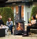 Outdoor 1.75m Steel Chiminea Fireplace with Cooking Grill in Black / Red - £149.98 ( Membership Required)