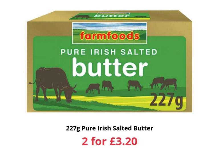 2 blocks of 227g Salted Butter - £3.20 at Farmfoods