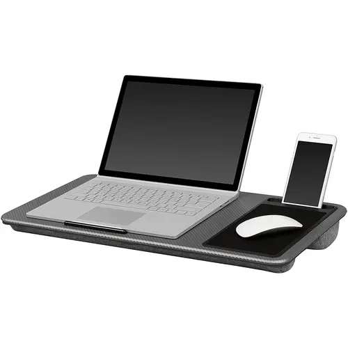 Multi Purpose Home Office Lap Desk with Mouse Pad and Phone Holder - Silver Carbon - £16.99 Or Get two for £30