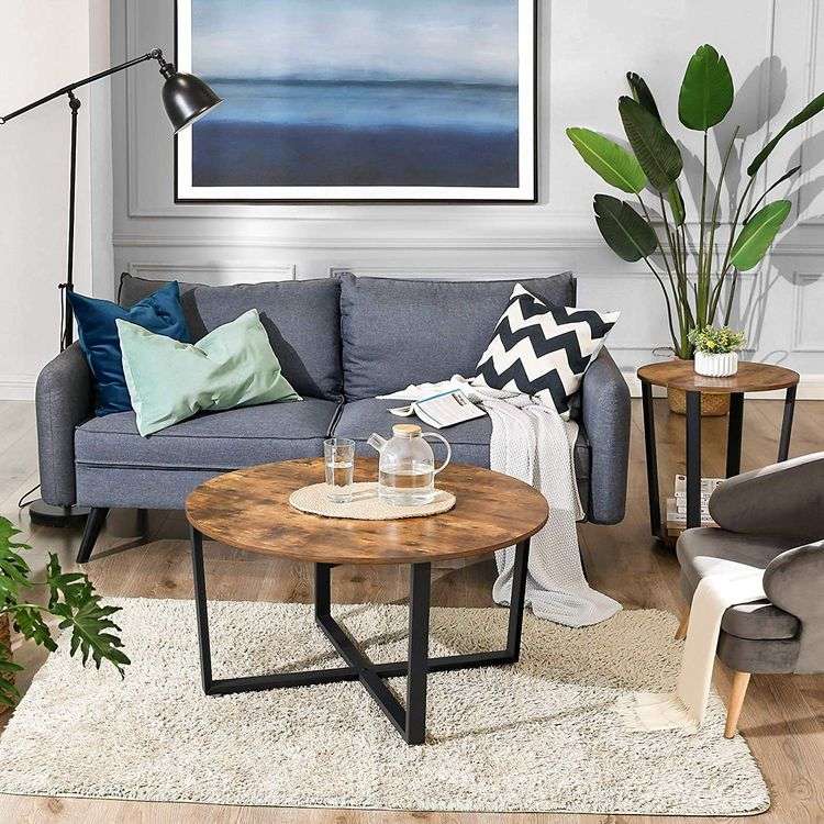 VASAGLE Round Metal Frame Coffee Table - £42.99 Delivered with code @ Songmics