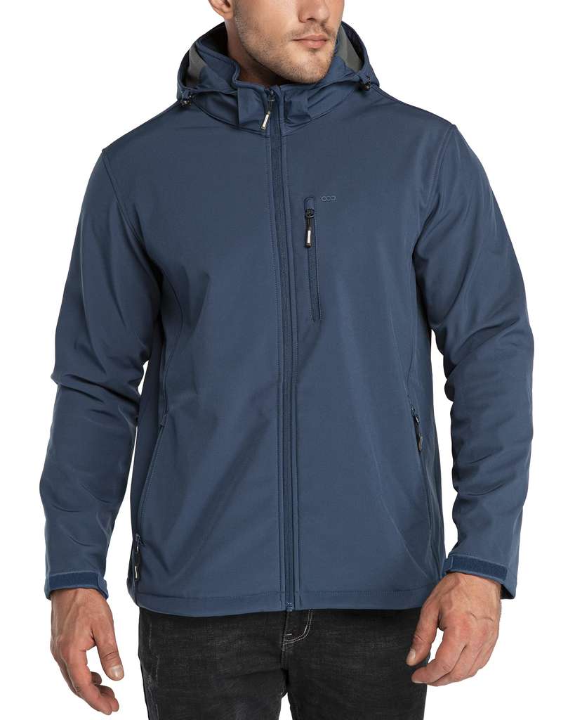 Men's Waterproof Jacket, Fleece Lining, Softshell, Multi Pockets ...