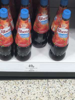 Ribena - no added sugar - strawberry - 850ml - 49p instore @ Home Bargains Edinburgh
