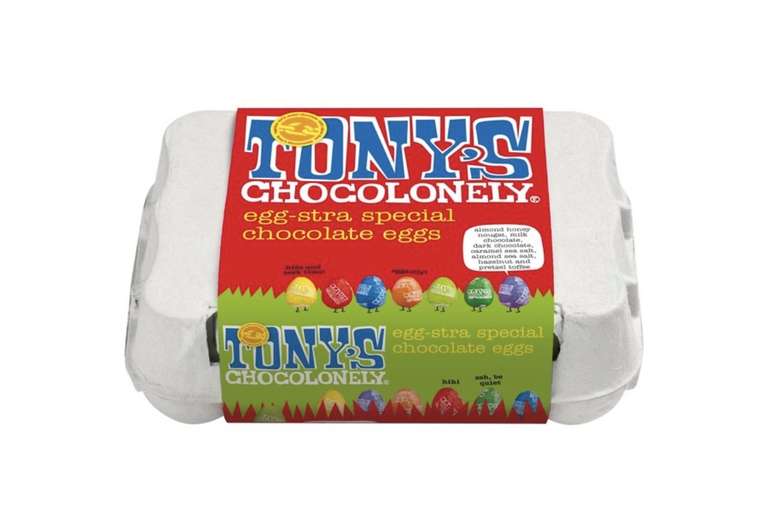 Tony's Chocolonely Easter Eggs Assortment - 12 Easter Eggs in Foil - Fairtrade Belgian Chocolate