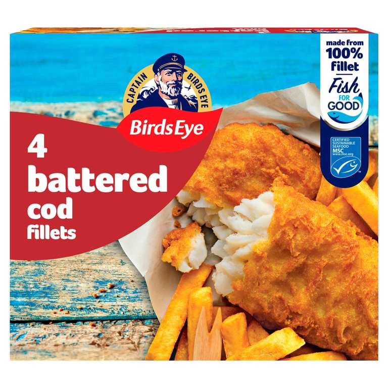 Birds Eye 4 Battered Cod Fillets 400g - Online Exclusive