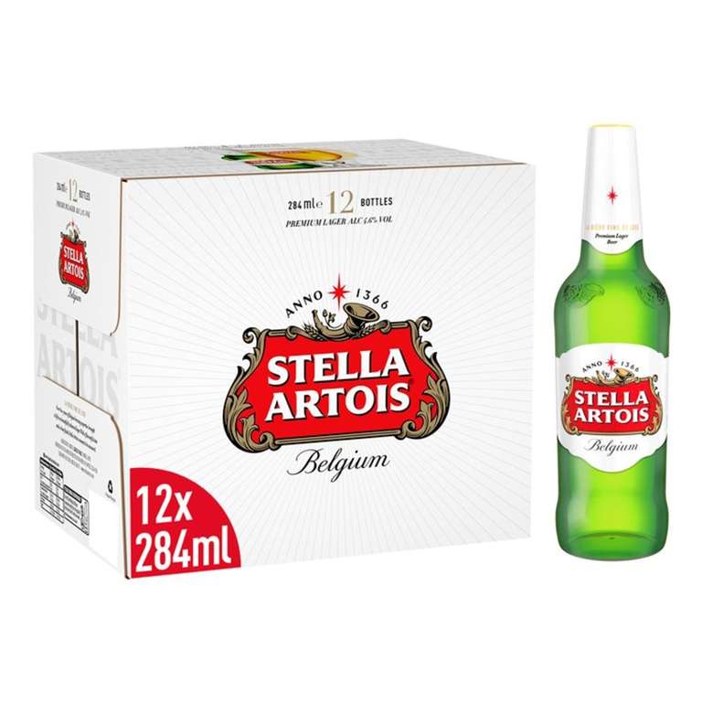 Stella Artois Lager 3 boxes of 12 (284ml)