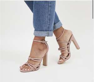 Hutchinson Tubular Strappy Block Heels Dusty Pink - £8 with code, Free click and collect @ Office