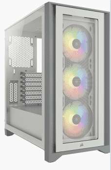 Corsair ICUE 4000X RGB E-ATX Mid Tower Gaming Case – White - £97.24 (With Code) @ Tech Next Day