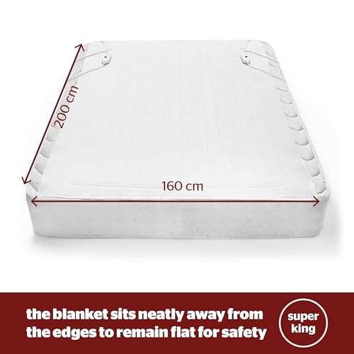 Silentnight Comfort Control Electric Blanket - Heated Underblanket with 3 Heat Settings, Single