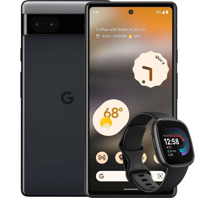 Google Pixel 6a 128GB 6GB 5G Mobile Phone + Fitbit Versa 4 - £258.60 (Possible Extra £10 For One Month) @ O2 Refresh