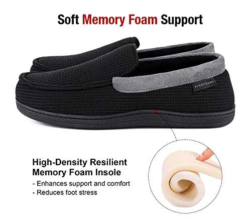 EverFoams Men's Comfort Memory Foam Moccasin Slippers - Size 10 £7.60 / Size 9 £8.39 with voucher @ Ever Foams / FBA