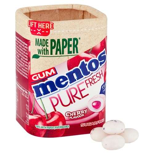 Mentos Pure Fresh Sugar Free Chewing Gum, Paperboard, Cherry, 50 Pieces (Pack of 6) - £10.84 S&S / £8.56 S&S + voucher
