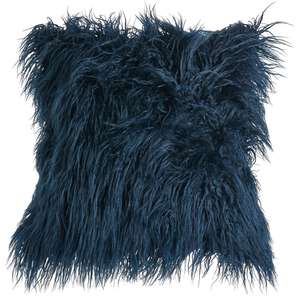 Wilko Blue Faux Fur Mongolian Cushion 43 x 43cm: 50p + Free Click & Collect (Very Limited Stores) @ Wilko