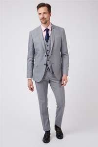 Slim Fit Blue with Pink Overcheck Suit plus Free Delivery with code