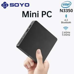 SOYO M2 Mini PC: Powerful 6GB RAM, 64GB EMMC, Intel N3350, Windows 10 - Sold by Cutesliving Store